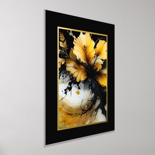 Marmor aus schwarzem Gold, Blume Foliendrucke (Ablage )