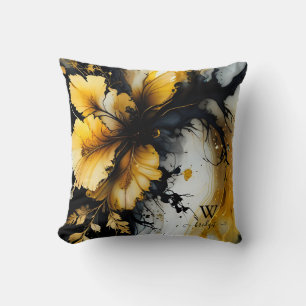 Marmor aus schwarzem Gold, Blume Kissen