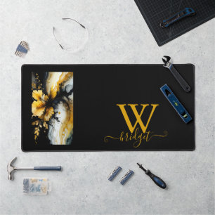 Marmor aus schwarzem Gold, Blume Schreibtischunterlage