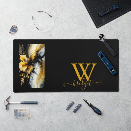 Marmor aus schwarzem Gold, Blume Schreibtischunterlage (Arbeitsplatz)