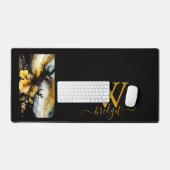 Marmor aus schwarzem Gold, Blume Schreibtischunterlage (Tastatur & Maus)