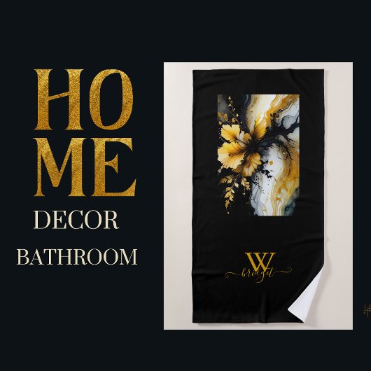 Marmor aus schwarzem Gold, Blume Strandtuch