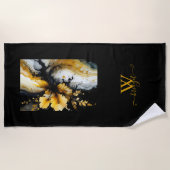 Marmor aus schwarzem Gold, Blume Strandtuch (Vorderseite)