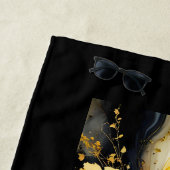 Marmor aus schwarzem Gold, Blume Strandtuch (Beispiel)