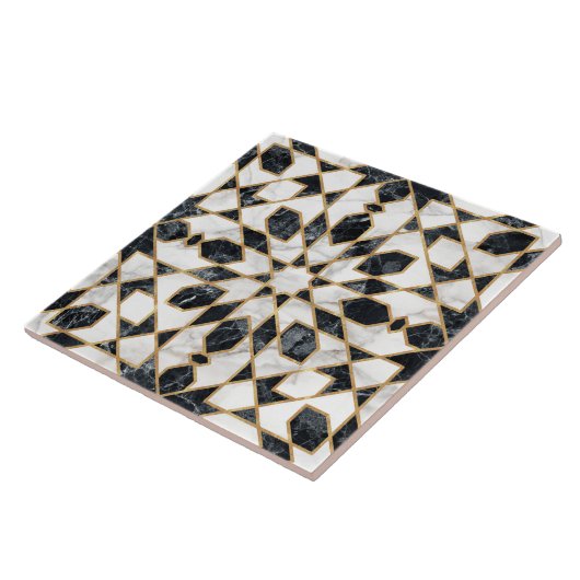 Marmor aus schwarzem und weißem Marmor Fliese (Seite)