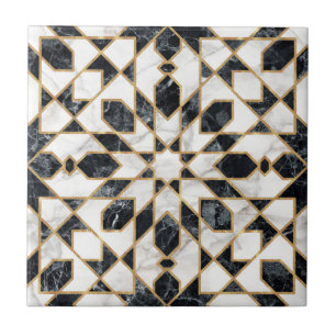 Marmor aus schwarzem und weißem Marmor   Fliese