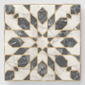 Marmor aus schwarzem und weißem Marmor Steinuntersetzer (Vorderseite)