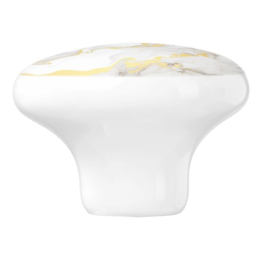 Marmor aus weißem und goldfarbenem Imitat Keramikknauf (Seitenansicht)