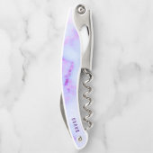 Marmor aus weißem und lila Imitat Kellnermesser (Rückseite)