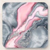 Marmor aus weißer Rose - Pastellpinke, grau und si Getränkeuntersetzer (Vorderseite)