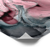 Marmor aus weißer Rose - Pastellpinke, grau und si Poster (Ecke)