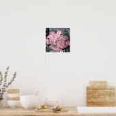 Marmor aus weißer Rose - Pastellpinke, grau und si Poster (Küche)