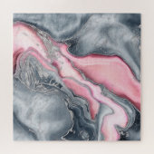 Marmor aus weißer Rose - Pastellpinke, grau und si Puzzle (Horizontal)