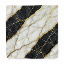 Marmor B&W + Gold Luxus-Einecktuch