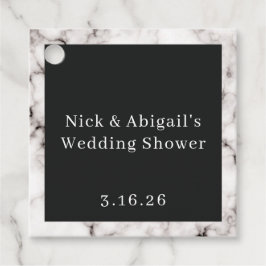 Marmor & Black Paares Polterabend Gefallen Tag Geschenkanhänger