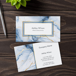 Marmor Blau und Gold Individuelle Visitenkarte