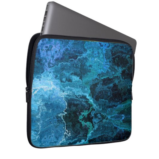 Marmor - Blue Laptop Sleeve (Vorne Rechts)