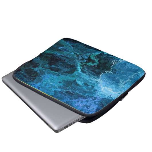 Marmor - Blue Laptop Sleeve (Vorne Knopf)