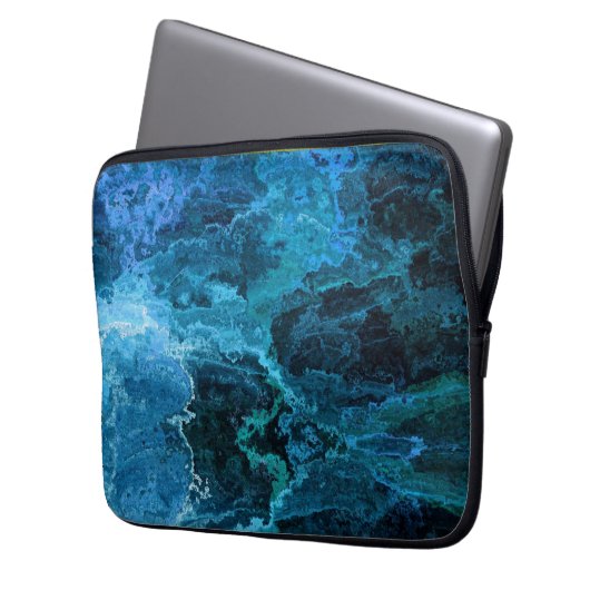 Marmor - Blue Laptop Sleeve (Vorderseite Links)