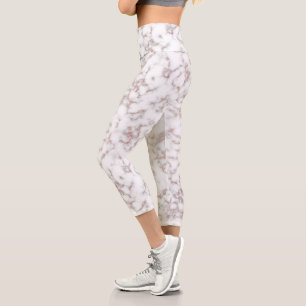 Marmor Carrara Rose Gold Glitzer Textur Capri Leggings