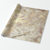 Marmor Champaigne Gold Gray Rose Metalle Stroke Geschenkpapier (Ungerollt)