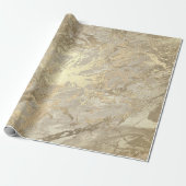 Marmor Champaigne Gold Ivory Cream Metalle Strokes Geschenkpapier (Ungerollt)
