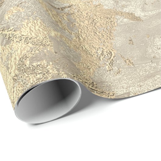Marmor Champaigne Gold Ivory Cream Metalle Strokes Geschenkpapier (Rolleneckpunkt)