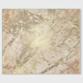 Marmor Champaigne Gold Peach Blush Metalle Strokes Geschenkpapier (Flach)