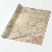 Marmor Champaigne Gold Peach Blush Metalle Strokes Geschenkpapier (Ungerollt)