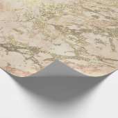 Marmor Champaigne Gold Peach Blush Metalle Strokes Geschenkpapier (Ecke)