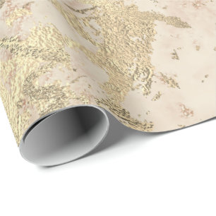 Marmor Champaigne Gold Peach Blush Metalle Strokes Geschenkpapier