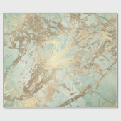 Marmor Champaigne Gold Sepia Mint Metalle Strokes Geschenkpapier (Flach)