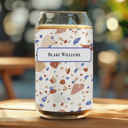 Marmor-Chips Retro-Terrazzo-Muster Glas in Dosenfo