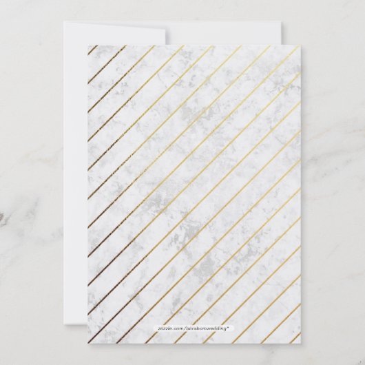 Marmor | Classic Wedding Probe Dinner Einladung (Rückseite)