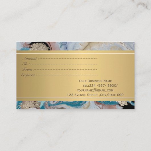 Marmor, Confetti, Rabattkarte (Rückseite)