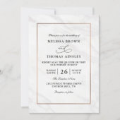 Marmor Deluxe Moderne Budget QR-Code Hochzeit Einladung (Vorderseite)