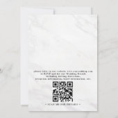Marmor Deluxe Moderne Budget QR-Code Hochzeit Einladung (Rückseite)