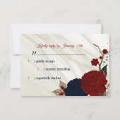 Marmor der Blume RSVP Karte (Vorderseite)