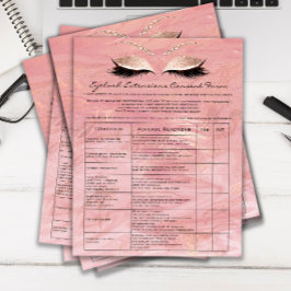 Marmor der Eyelash Extension Liability Waiver Rose Flyer