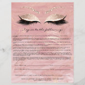 Marmor der Eyelash Extension Liability Waiver Rose Flyer (Hinten)