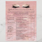 Marmor der Eyelash Extension Liability Waiver Rose Flyer (Vorne)