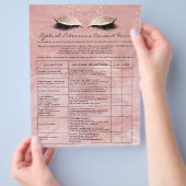 Marmor der Eyelash Extension Liability Waiver Rose Flyer (Hand)