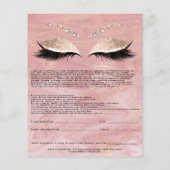 Marmor der Eyelash Extension Liability Waiver Rose Flyer (Hinten)