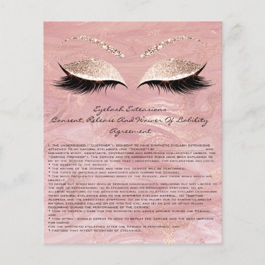Marmor der Eyelash Extension Liability Waiver Rose Flyer (Vorne)