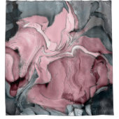 Marmor der Rose - Pastellfarben, grau und silber Duschvorhang (Vorderseite)