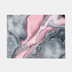 Marmor der Rose - Pastellfarben, grau und silber Fußmatte