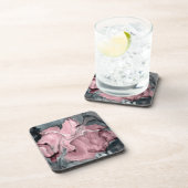Marmor der Rose - Pastellfarben, grau und silber Getränkeuntersetzer (Rechte Seite)