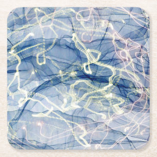 Marmor Digital Moderne Abstrakte Kunst Rechteckiger Pappuntersetzer