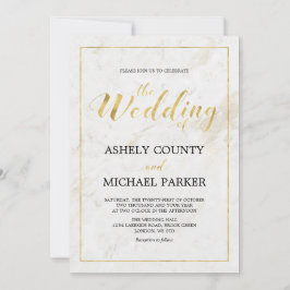 Marmor | Einfache moderne Hochzeitsfeier Einladung