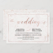 Marmor | Einfache moderne Hochzeitsfeier Einladung (Vorne/Hinten)